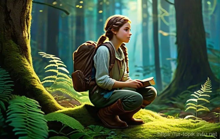 TOPIK 시험을 처음 준비하는 사람을 위한 가이드 - **Prompt 1: Whimsical Forest Discovery**
    "A young female adventurer, around 16 years old, fully ...